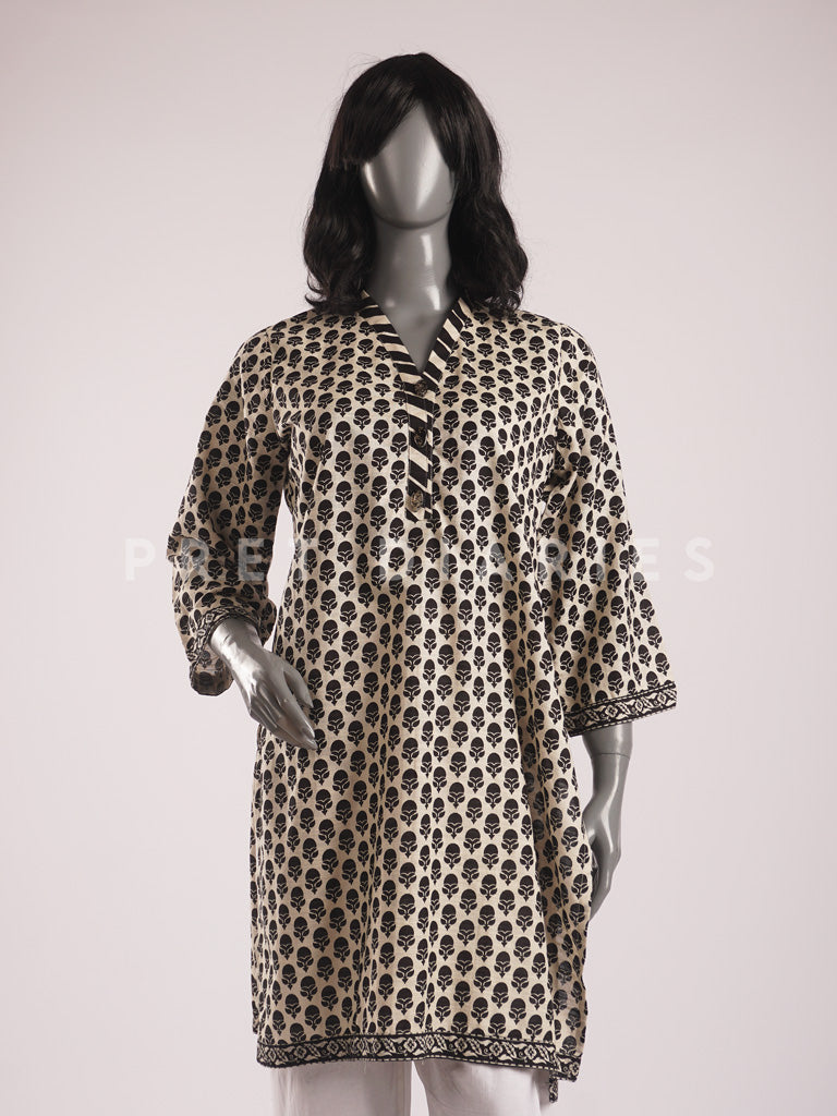 White Khaddar Kurta - 54435