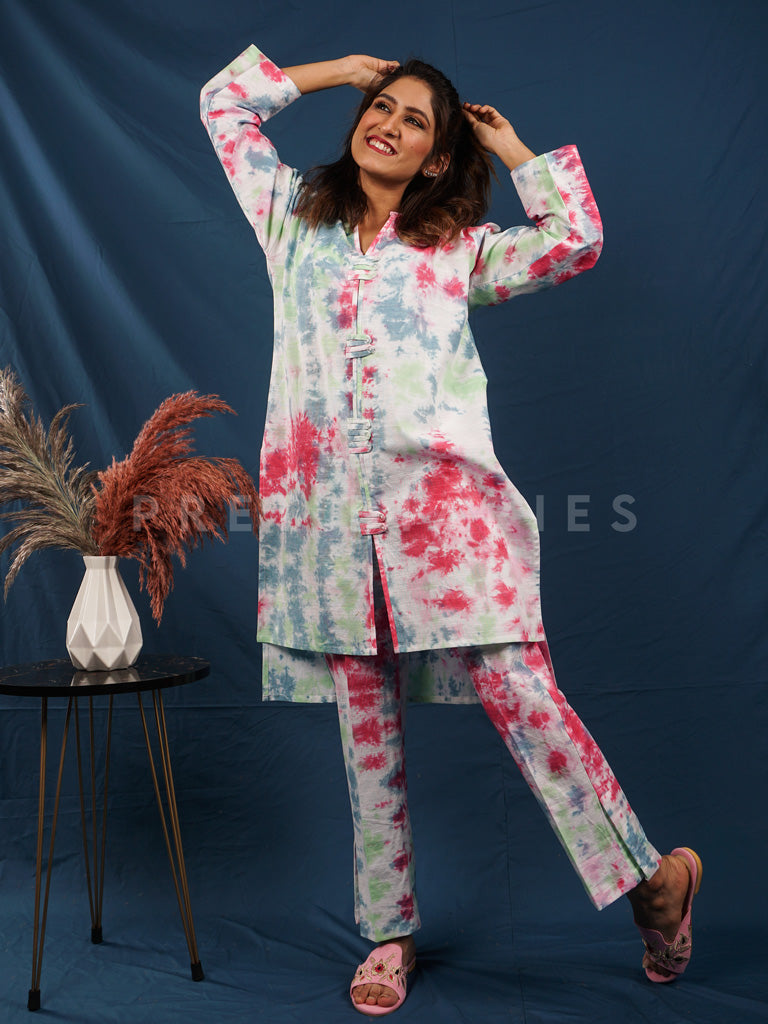 White Khaddar Tye and Dye 2 pc - 54480