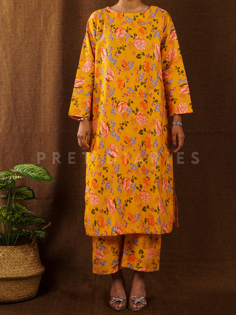 Yellow Khaddar 2 pc - 54847