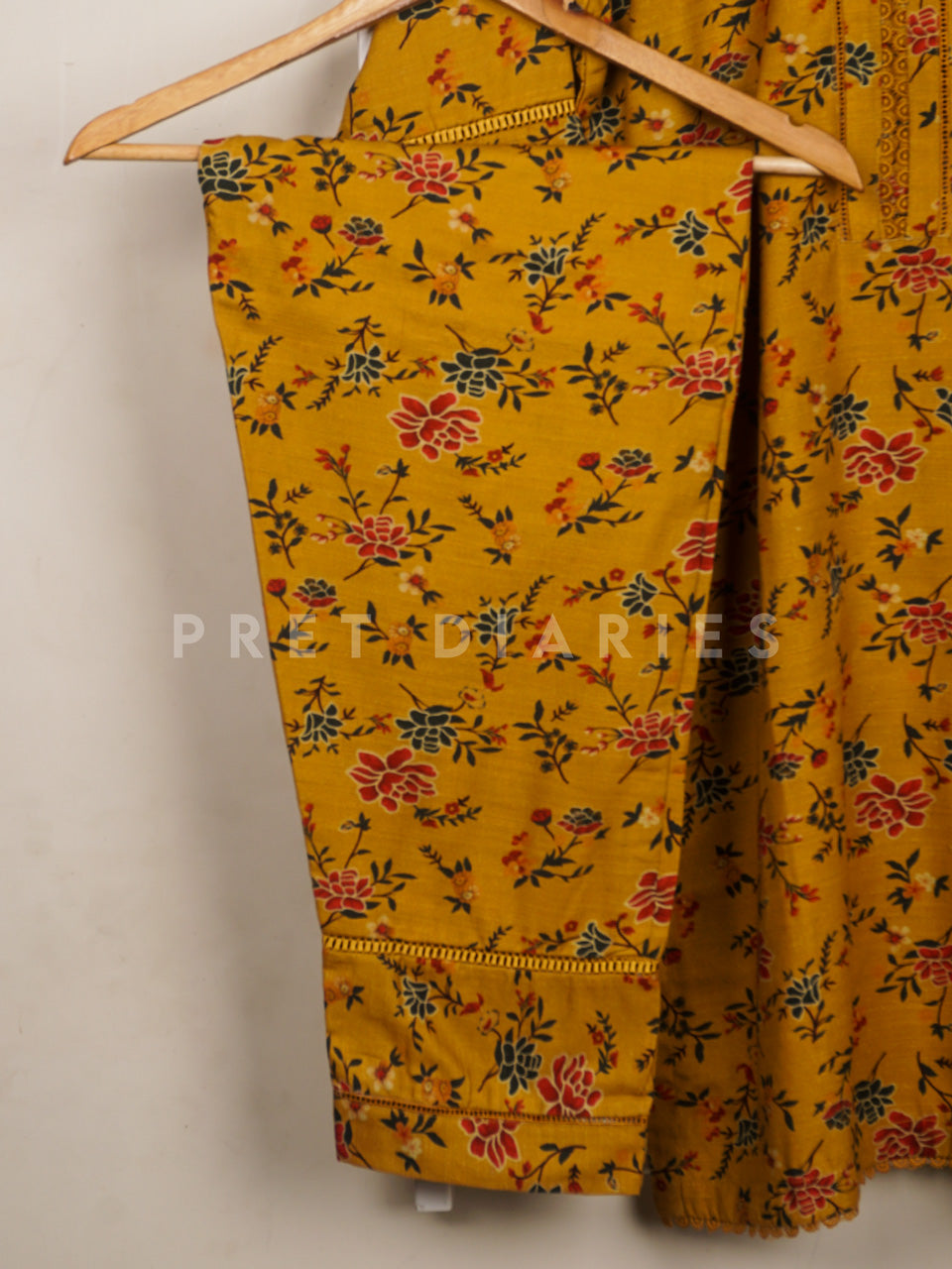 Mustard Khaddar Printed 2 pc - 54867