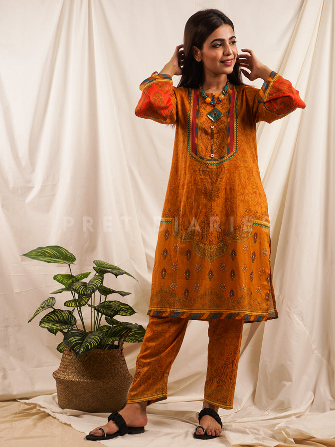 Yellow Lawn Printed 2 pc - 54534