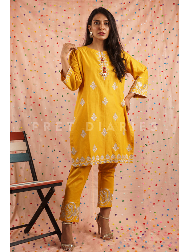 Yellow Embroidered 2 pc - 54501
