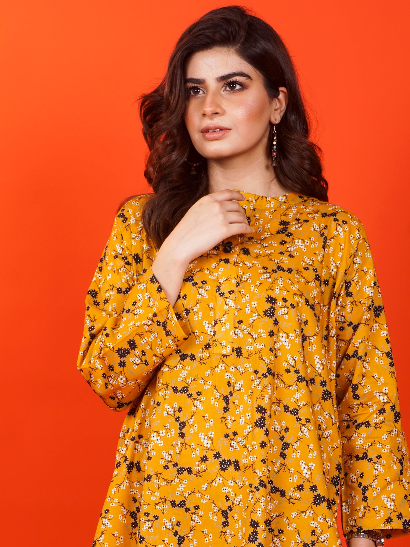 Yellow Printed 2 pc - 54865