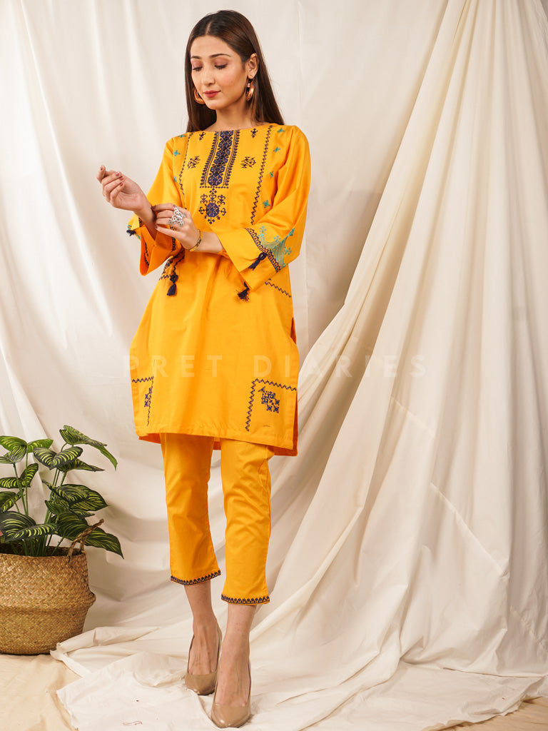 Yellow Embroidered 2 pc - 54511