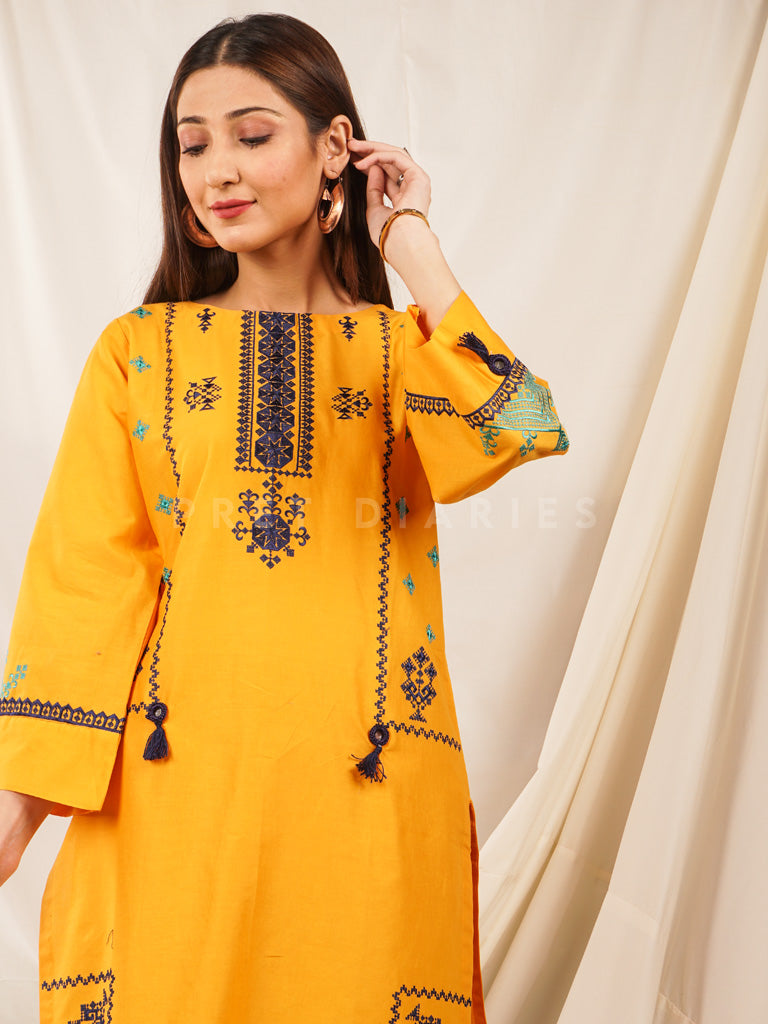 Yellow Embroidered 2 pc - 54511