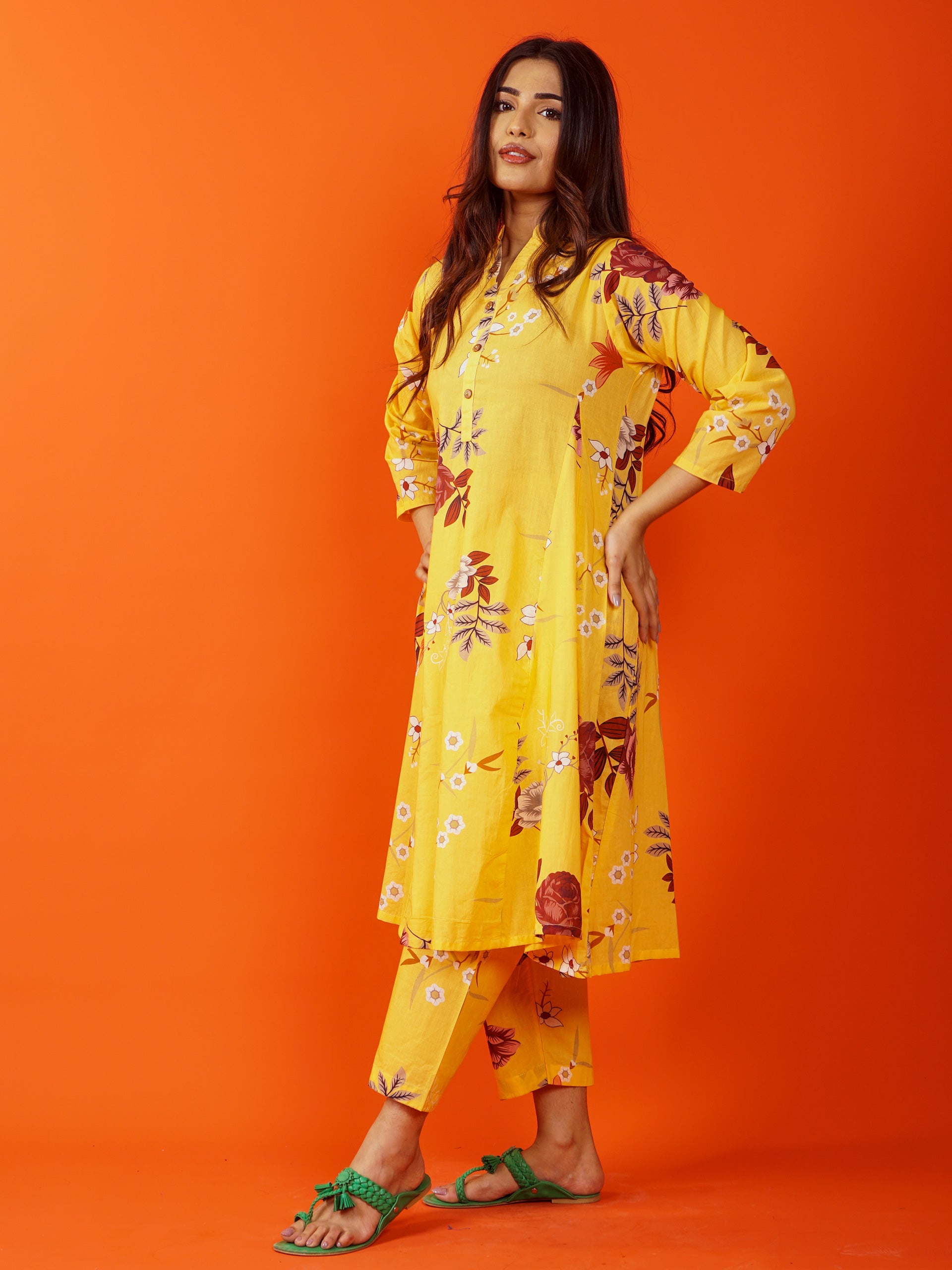 Yellow Digital Printed 2 pc - 54890