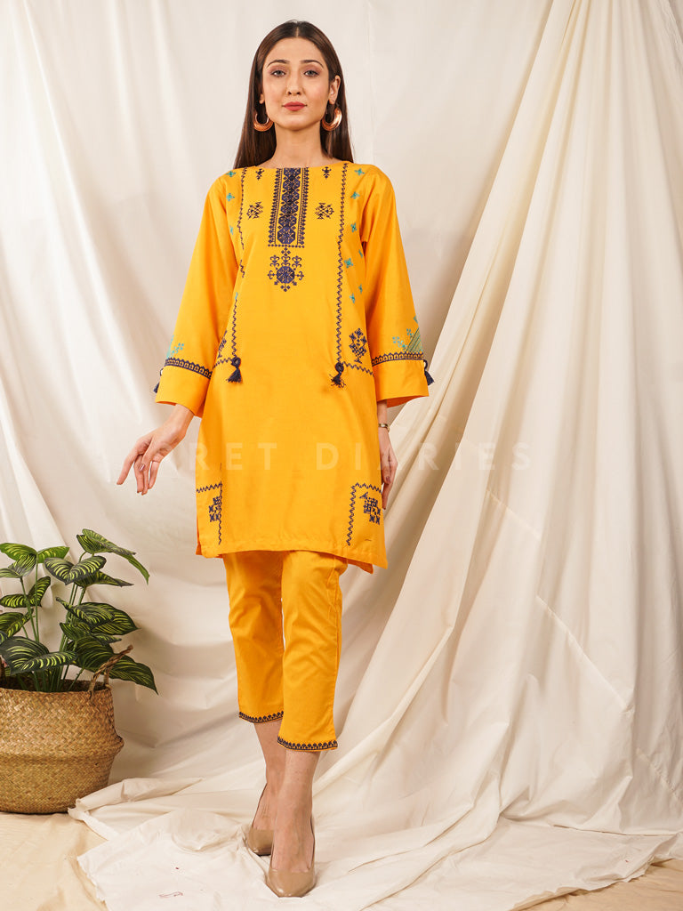 Yellow Embroidered 2 pc - 54511