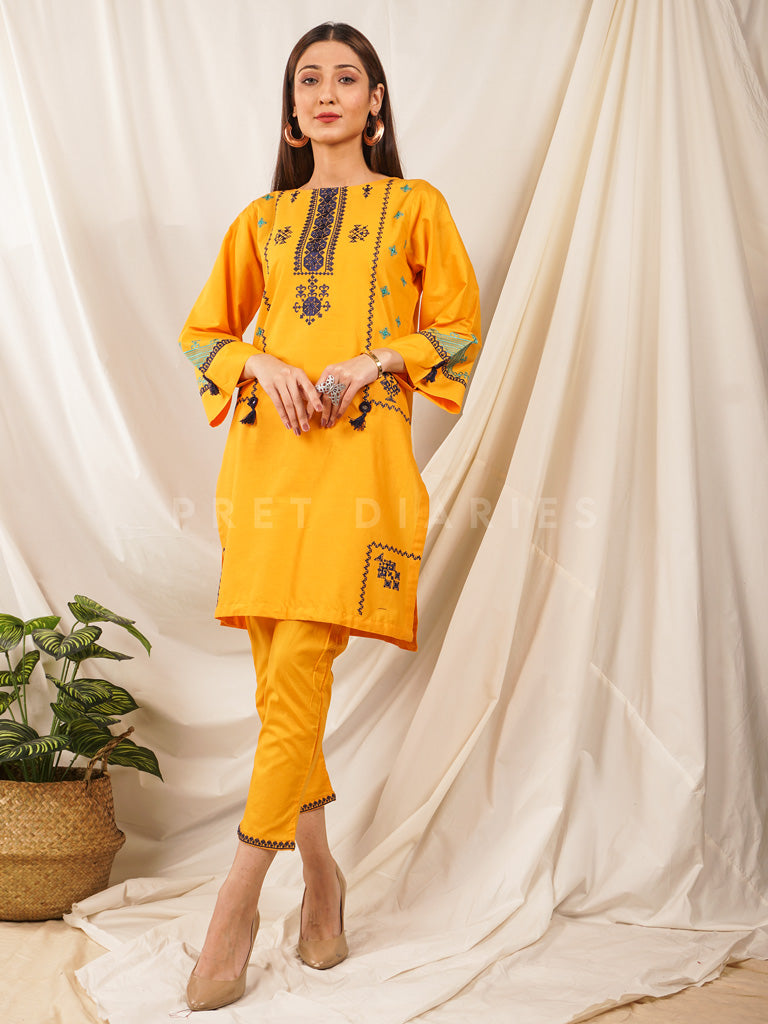 Yellow Embroidered 2 pc - 54511