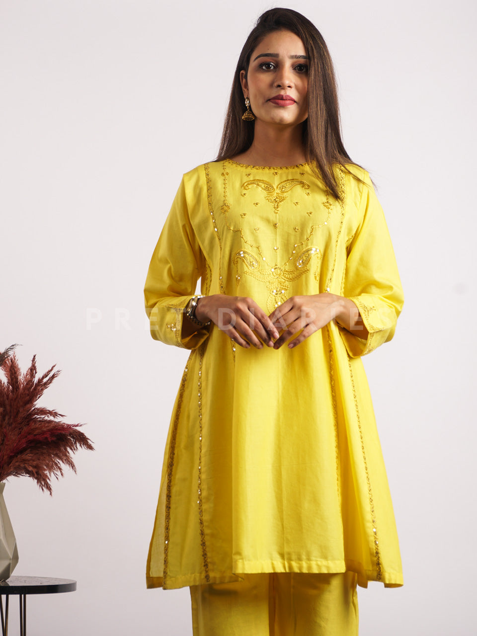 Yellow Embroidered 2 pc - 54502