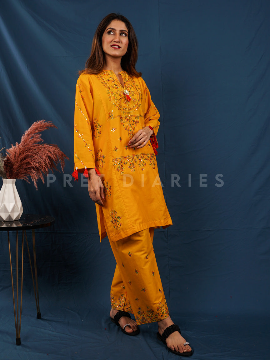 Yellow Embroidered 2 pc - 54255