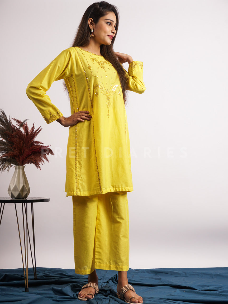 Yellow Embroidered 2 pc - 54502