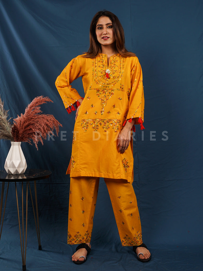 Yellow Embroidered 2 pc - 54255