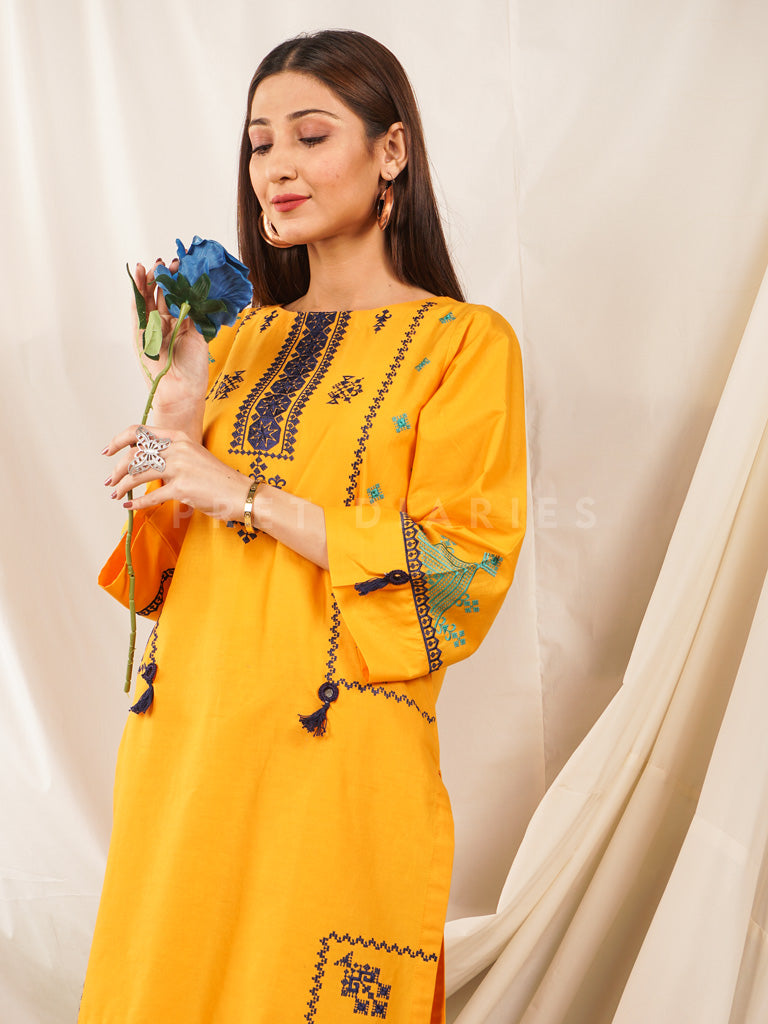 Yellow Embroidered 2 pc - 54511