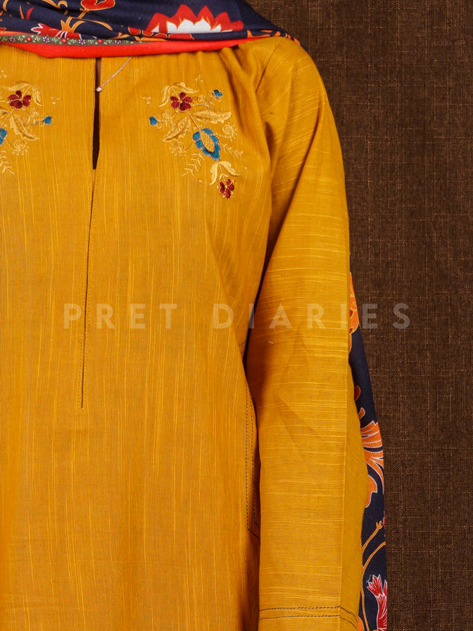 Mustard Khaddar 3 pc - 54816