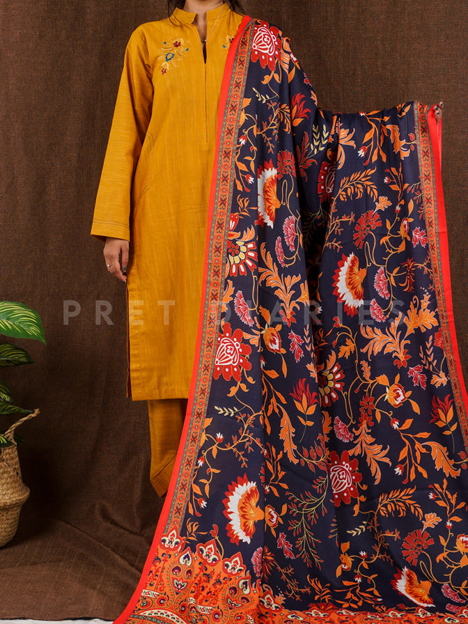 Mustard Khaddar 3 pc - 54816