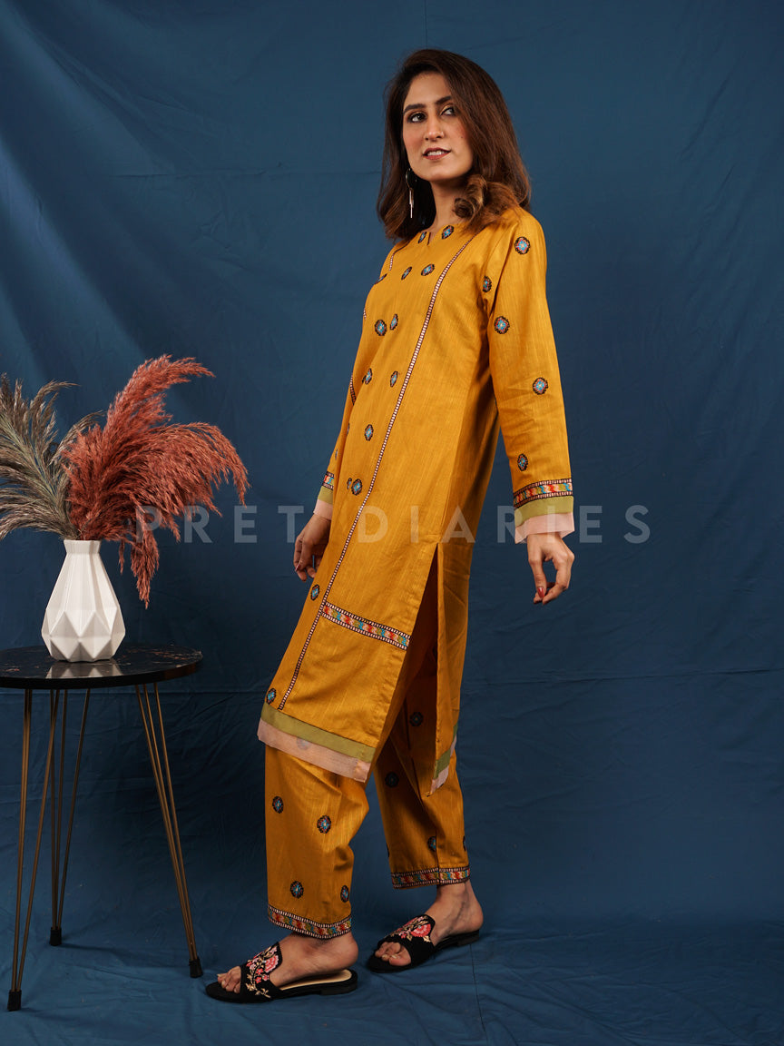 Yellow Khaddar 2 pc - 54489