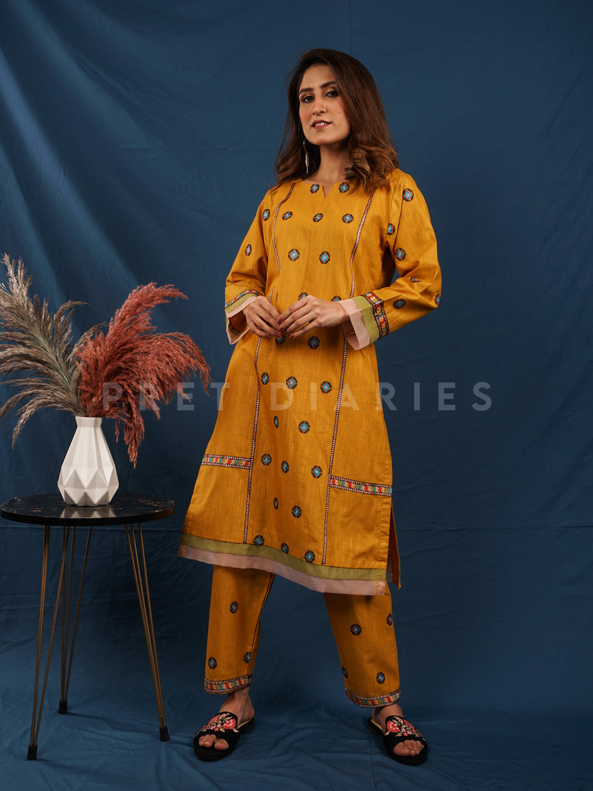 Yellow Khaddar 2 pc - 54489