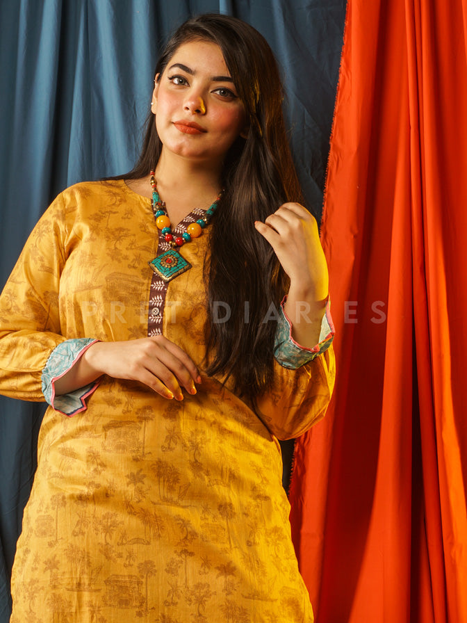 Yellow Lawn Printed 2 pc - 54619