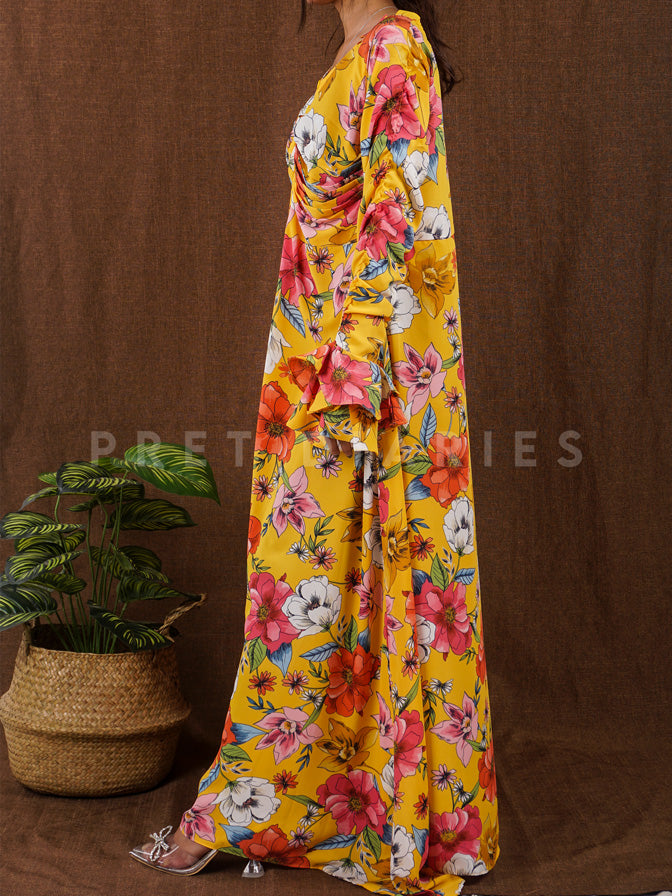 Yellow Printed Maxi - 54808