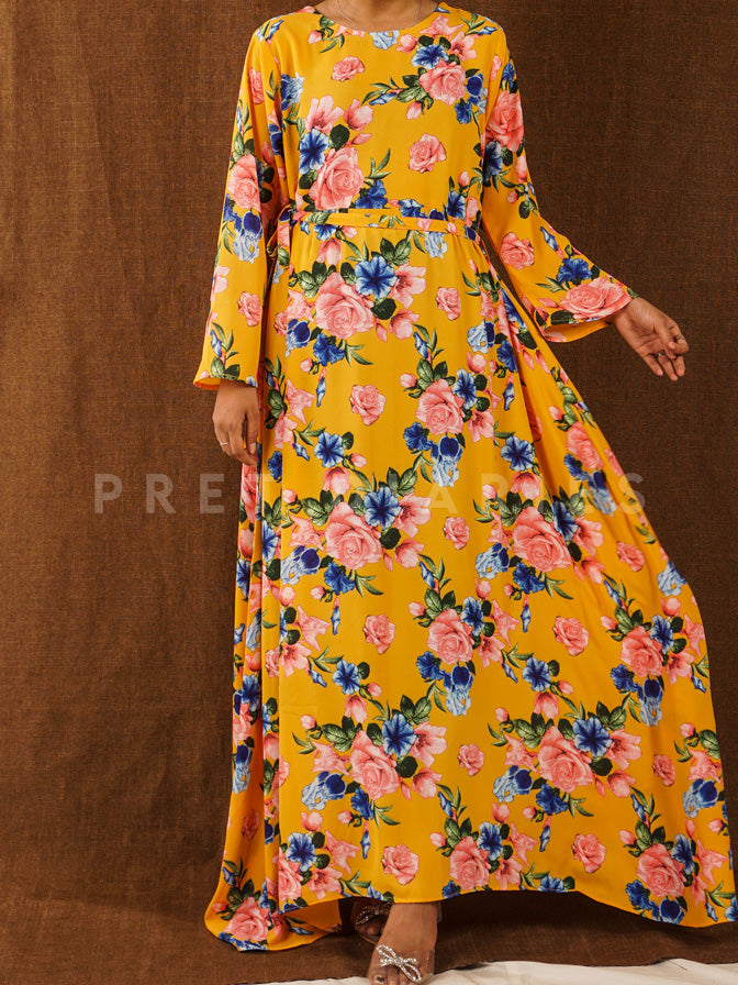 Yellow Printed Maxi - 54795