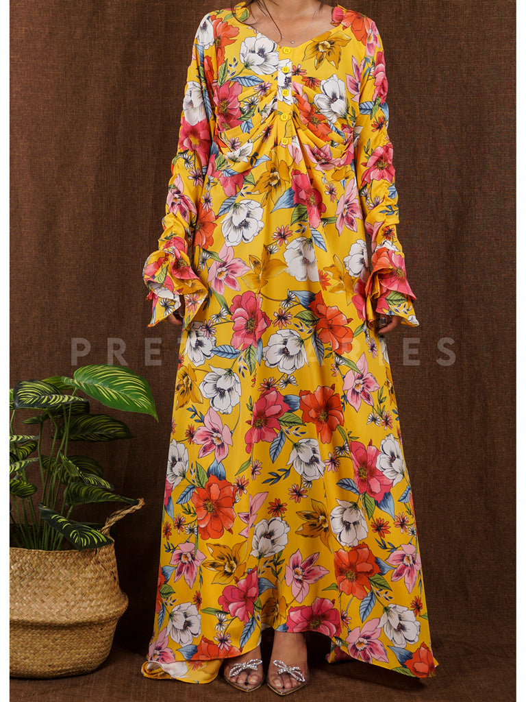 Yellow Printed Maxi - 54808
